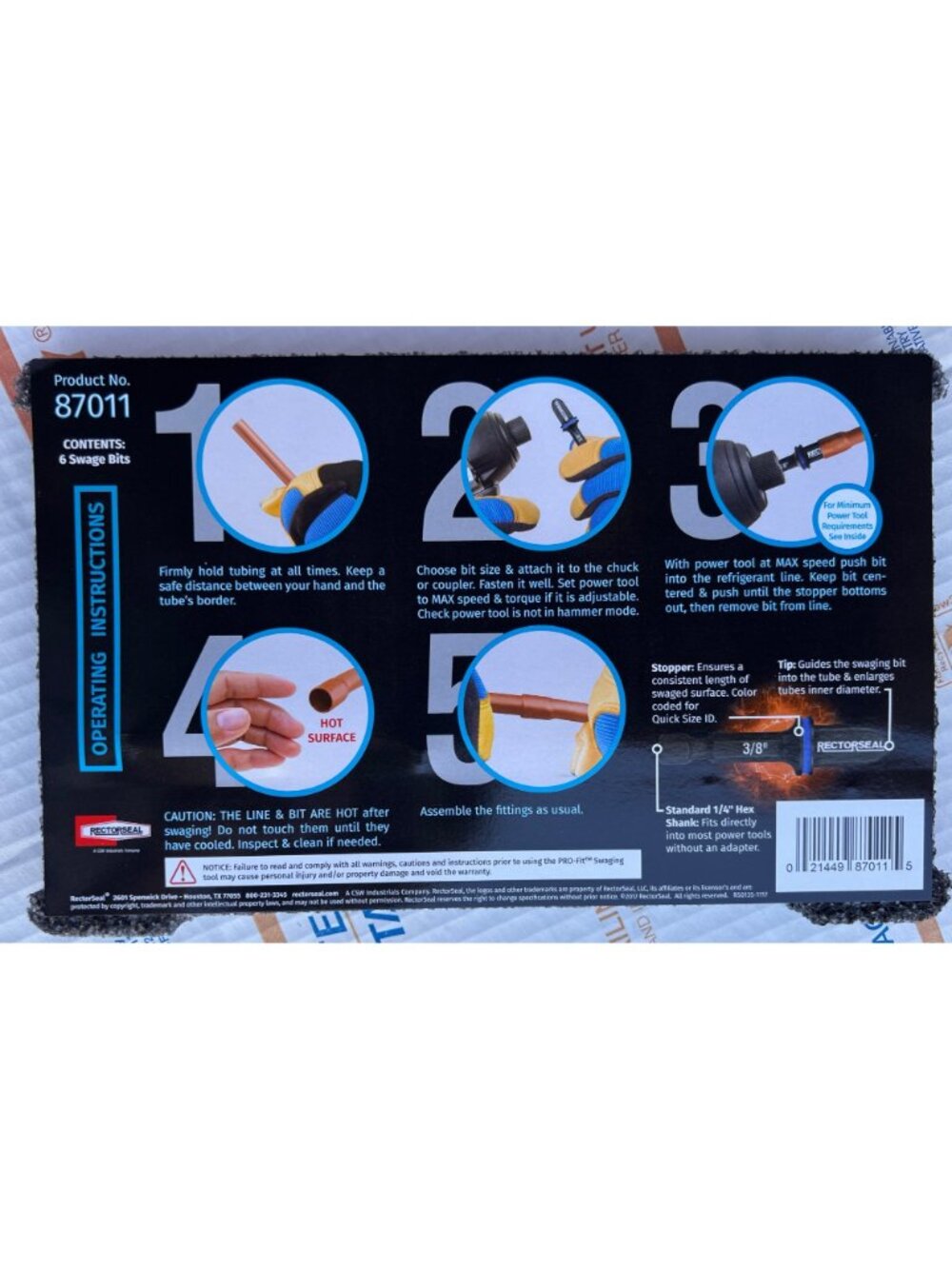 Pro-Fit Precision Swaging Kit By RectorSeal With 6 Swage Bits In Protective Case - Picture 3 of 16